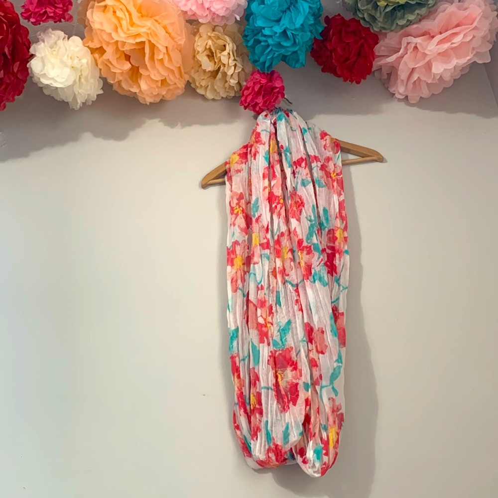 Lightweight Floral Infinity Scarf
